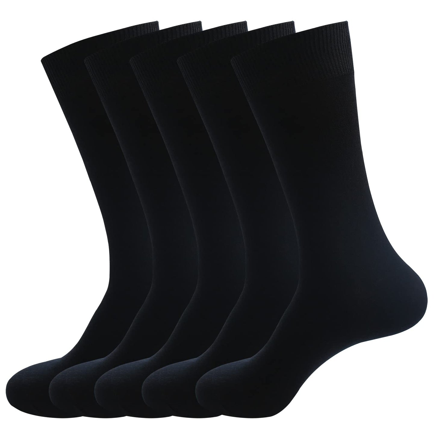Men's Dress Socks 5 Pairs Mens Cotton Calf Business Formal Soft Breathable Athletic Long Crew Casual Socks