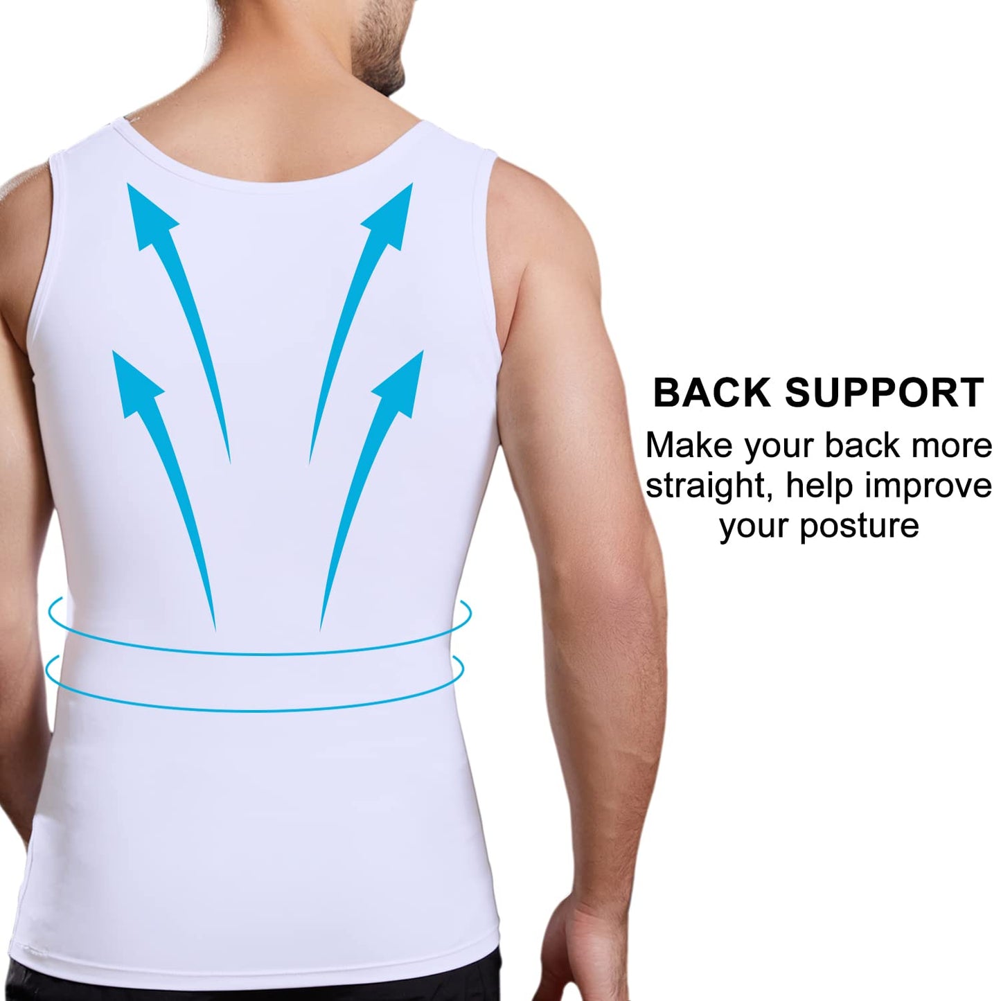 Lgtfy Mens Slimming Body Shaper Vest, Chest Abdomen Compression Tank Top, Belly Hiding Undershirts - Change in Seconds