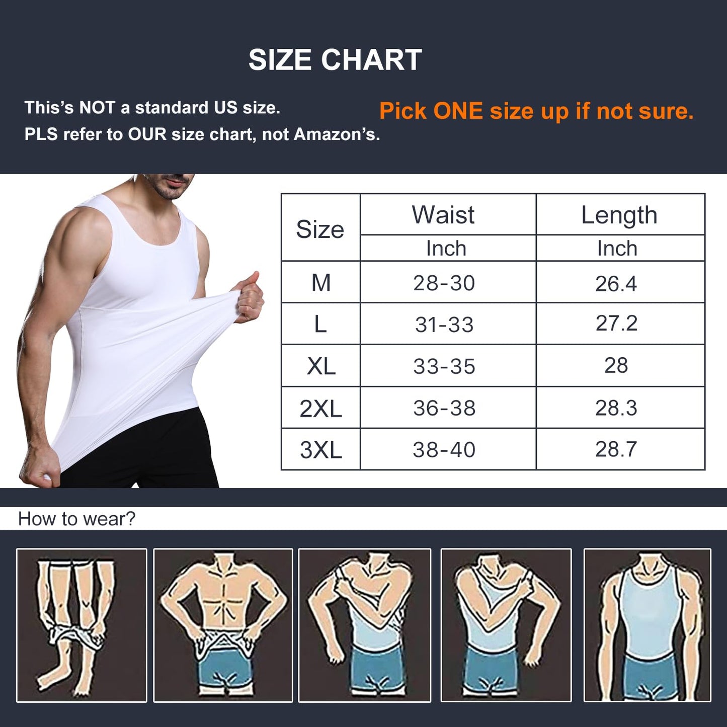 Lgtfy Mens Slimming Body Shaper Vest, Chest Abdomen Compression Tank Top, Belly Hiding Undershirts - Change in Seconds
