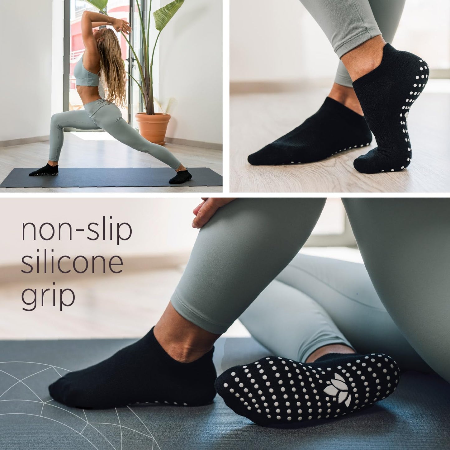All Things Accessory womens 3 Pack Grip Socks Grip Socks