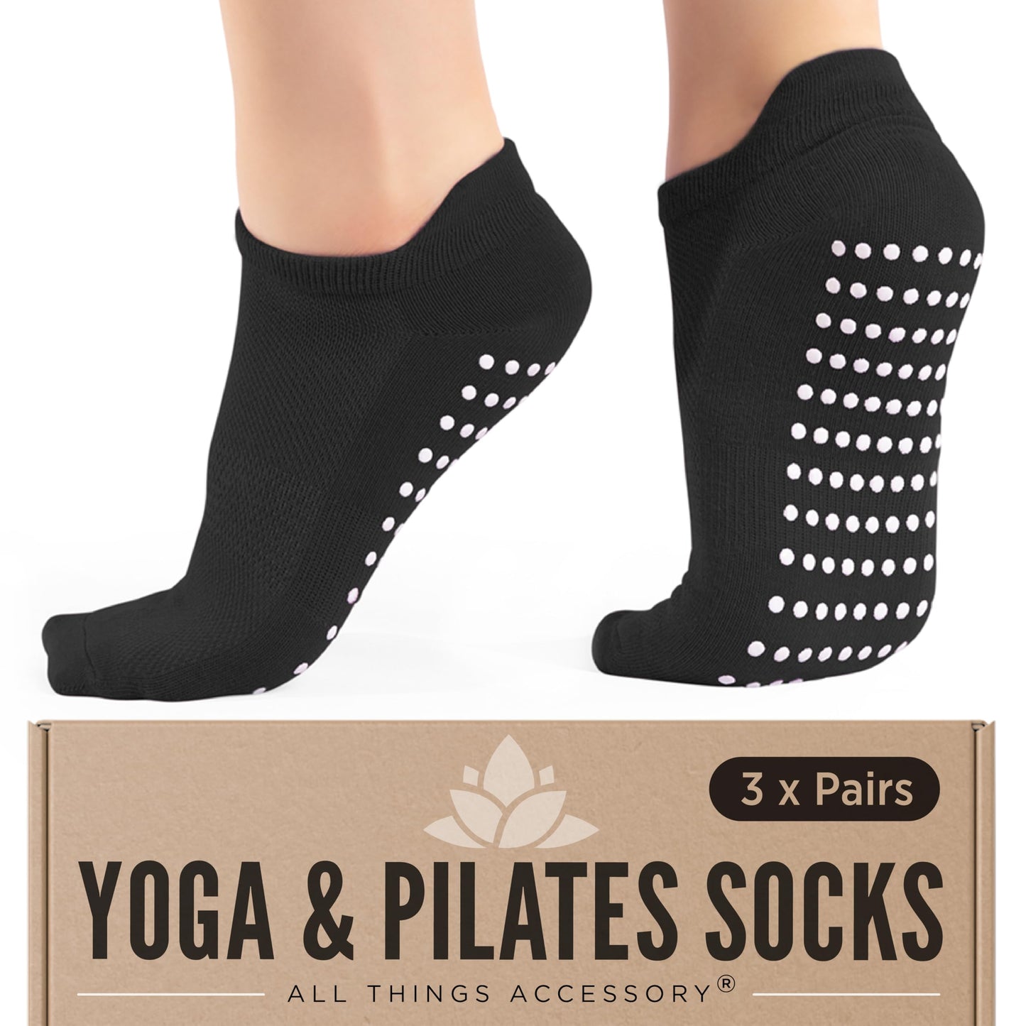 All Things Accessory womens 3 Pack Grip Socks Grip Socks