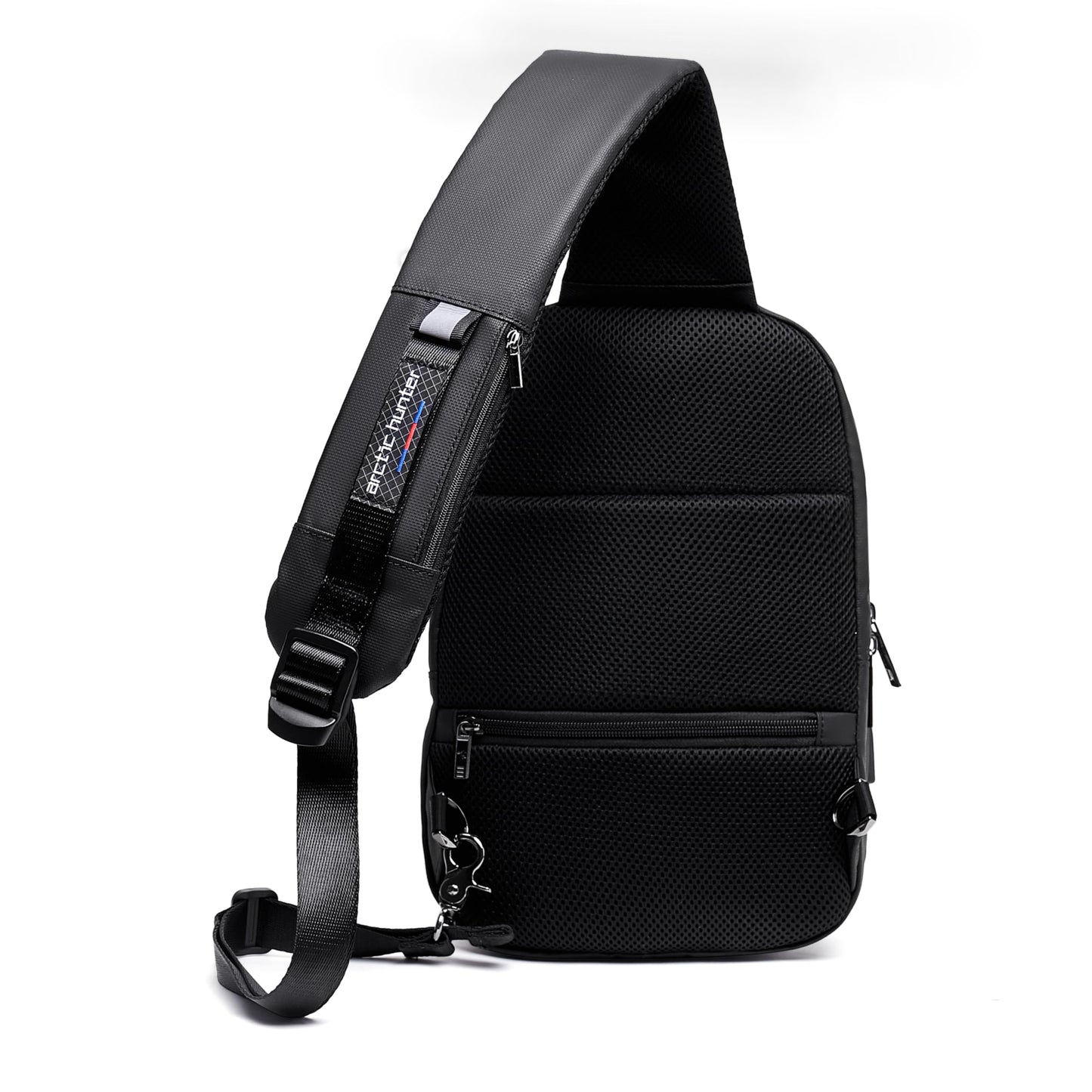 ah arctic hunter Cross-Body Sling Bag Water Resistant Anti-Theft Unisex Shoulder bag with Built in USB Port for Travel Business Shopping, XB00081 (Black)