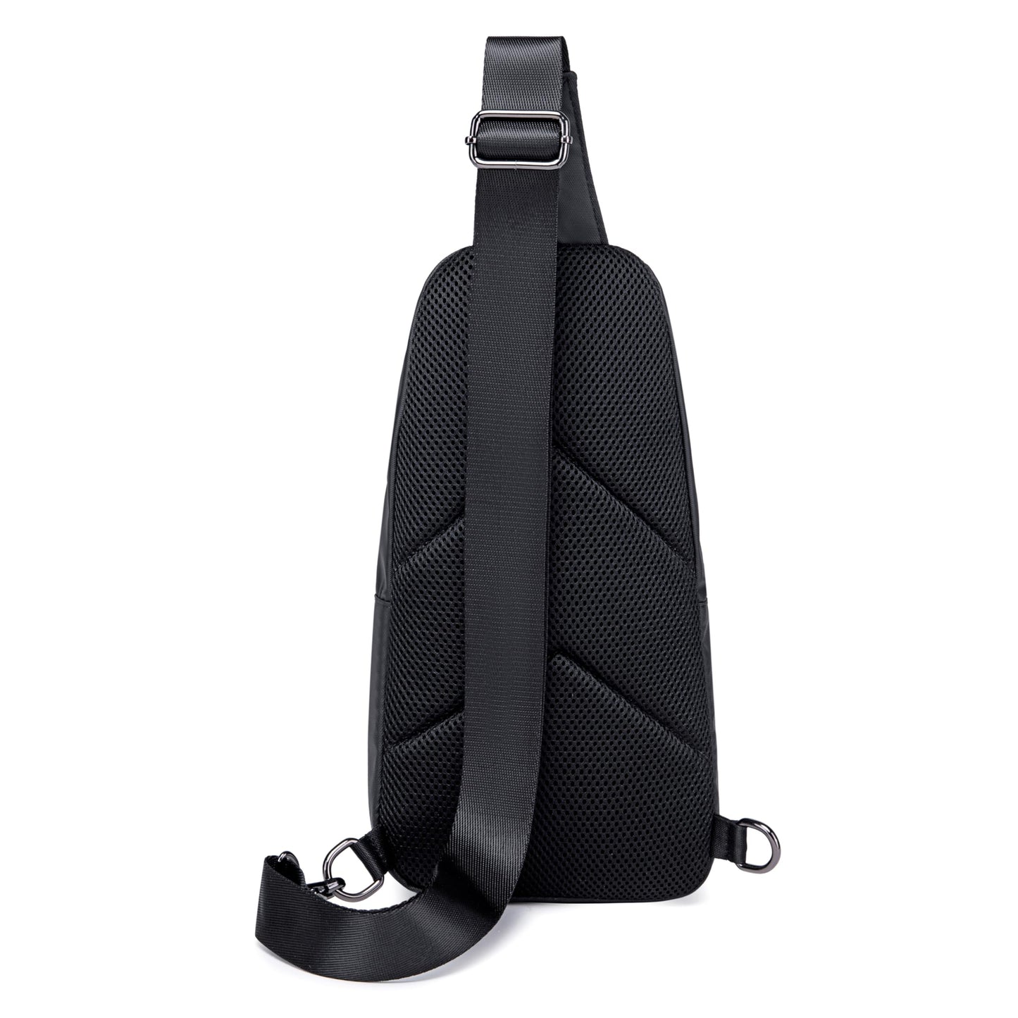 Water Resistant Side Bag for Men and Women Durable Small Shoulder bag with Built in Earphone Jack for Outdoor Travel Business and Daily Use, XB13006 (Black)